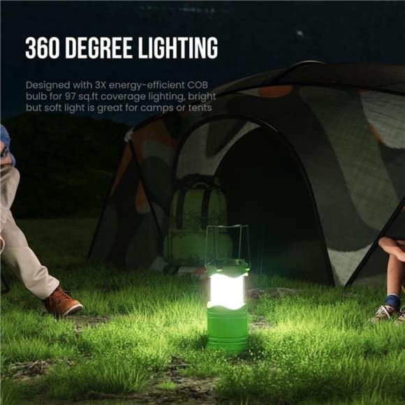 4 Pack LED Camping Lanterns, Battery Powered Camping Lights COB Super Bright - Picture 5 of 6
